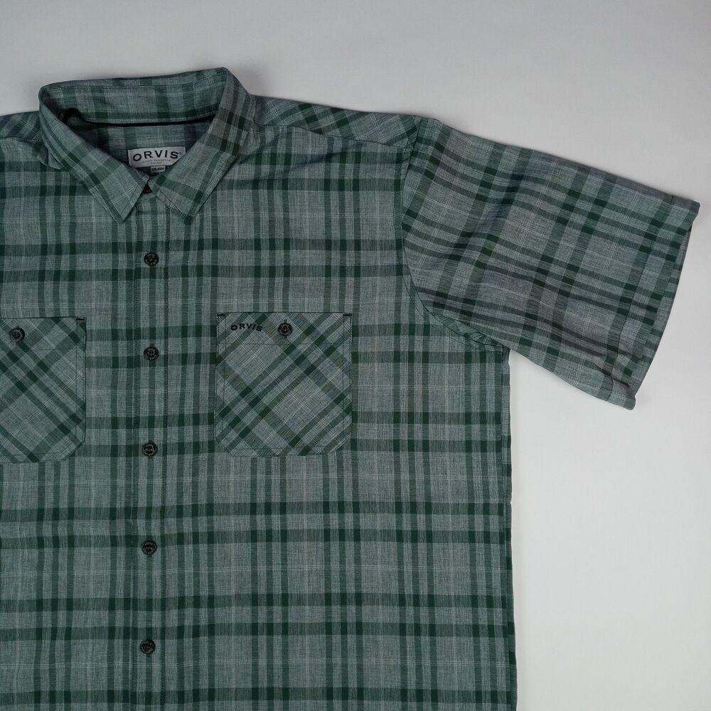 ORVIS Button Up Shirt Short Sleeve Plaid Men's Size 2XL Casual - Picture 2 of 10